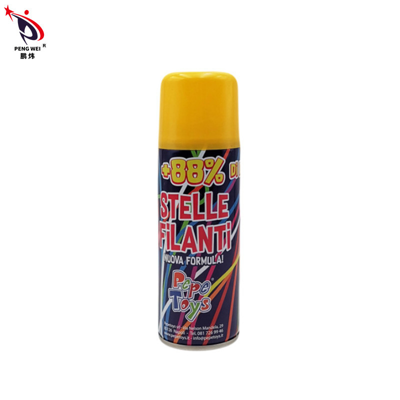 ISO14001 Crazy Silly String Spray 6 สีไม่ติดไฟทนทาน