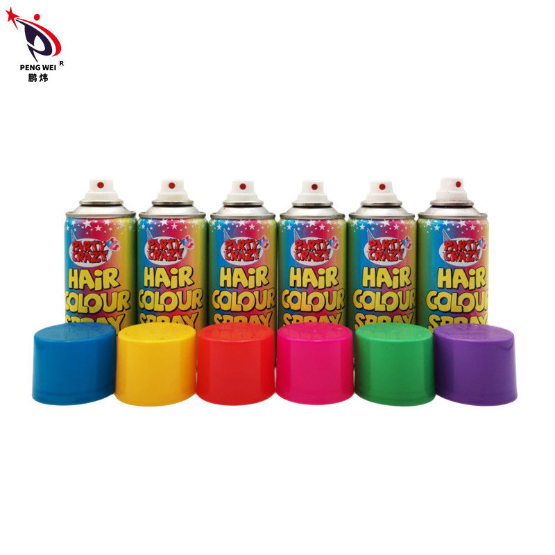 สเปรย์สีผมล้างทำความสะอาดได้ 45x110 มม. ไม่มีกลิ่น 6 สีคละ