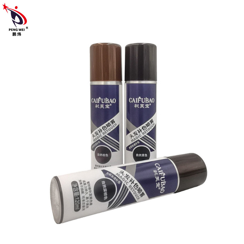 OEM ODM Black Dark Brown Hair Colour Spray สเปรย์เปลี่ยนสีผมชั่วคราว 40*140mm
