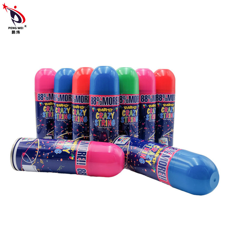ปีใหม่ คริสต์มาส สีสัน บ้า ริบบิ้น สเปรย์ สตริง ขนาดที่ปรับแต่งได้