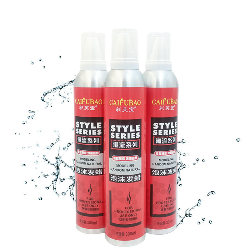 สเปรย์แต่งผมแห้งเร็วแบบกำหนดเอง Strong Hold Portable Barber Natural Styling Mousse 300ml