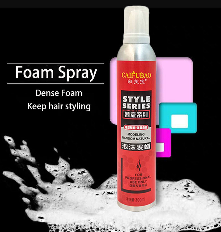 สเปรย์แต่งผมแห้งเร็วแบบกำหนดเอง Strong Hold Portable Barber Natural Styling Mousse 300ml