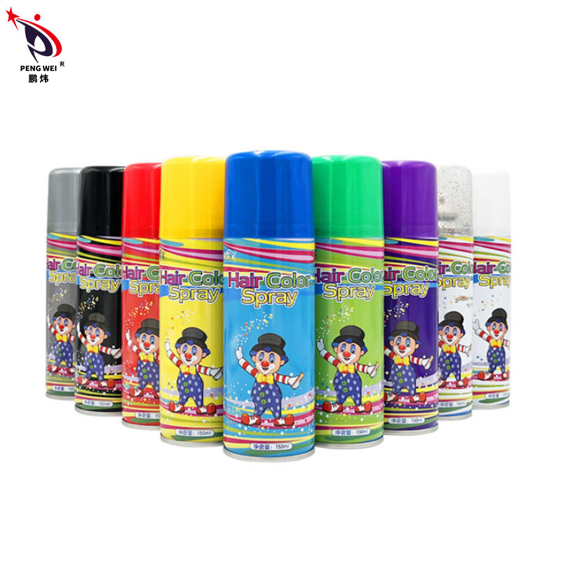 250ml สเปรย์สีผมชั่วคราวแบบใช้แล้วทิ้งสเปรย์จัดแต่งทรงผมสำหรับตกแต่งปาร์ตี้ Unisex
