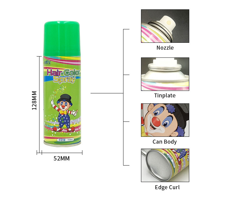 250ml สเปรย์สีผมชั่วคราวแบบใช้แล้วทิ้งสเปรย์จัดแต่งทรงผมสำหรับตกแต่งปาร์ตี้ Unisex