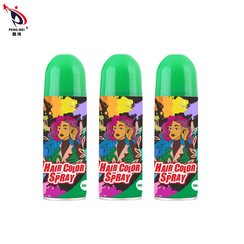 OEM สเปรย์สีผม 250 มิลลิลิตร กระป๋องกระป๋อง ไม่มีสารพิษ สีเขียวชั่วคราว