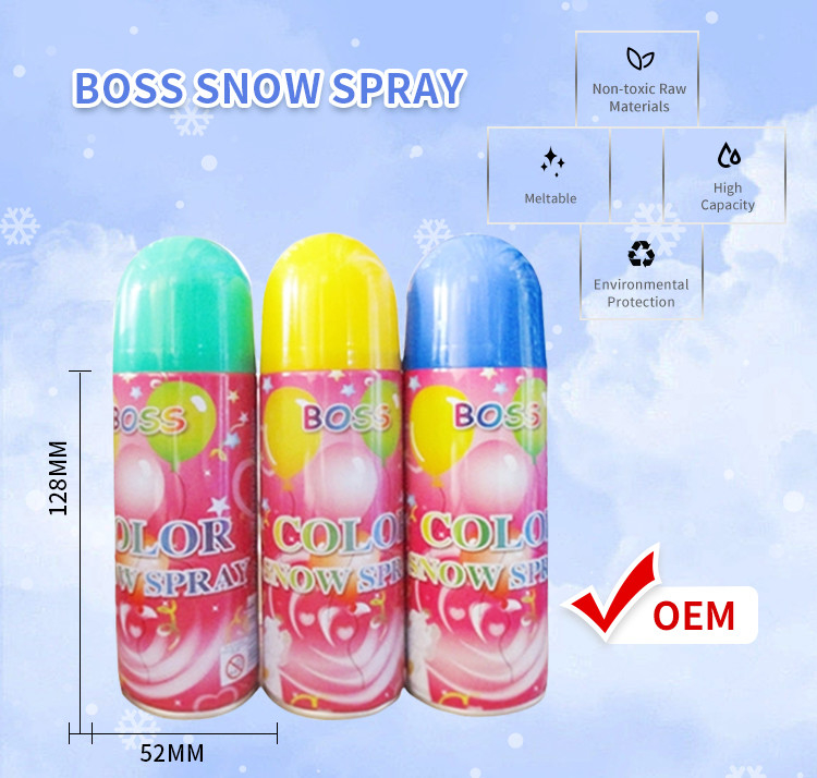 สเปรย์หิมะเทียมสีขาวหรือสีสัน 400 มิลลิลิตร ฉลองเทศกาล
