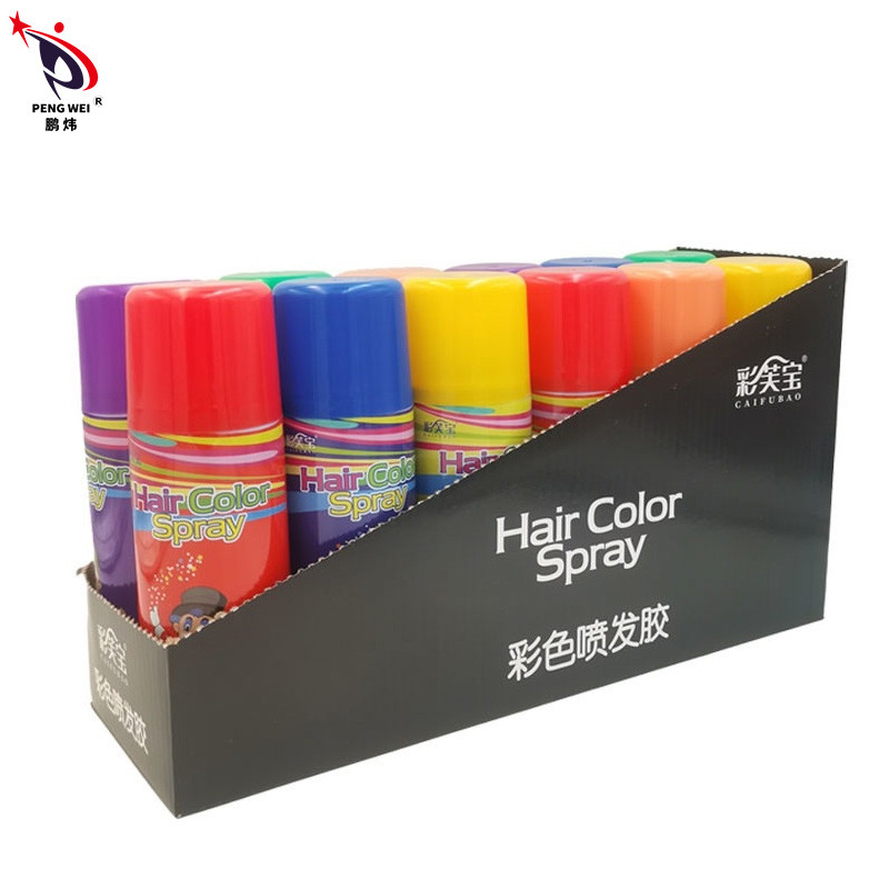 250ml สเปรย์สีผมชั่วคราวแบบใช้แล้วทิ้งสเปรย์จัดแต่งทรงผมสำหรับตกแต่งปาร์ตี้ Unisex